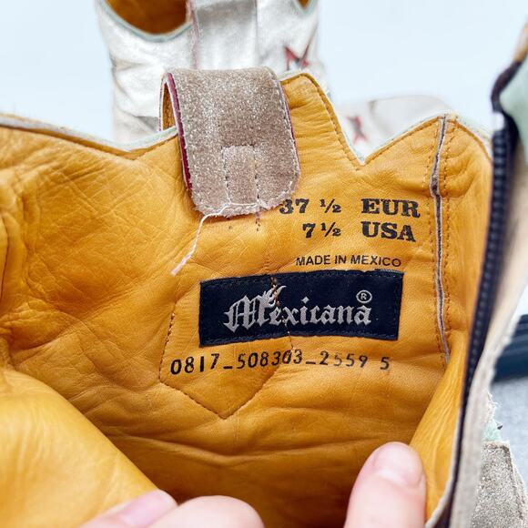 Old Gringo Mexicana Metallic Star Studded Western Cowgirl Ankle Boot size 7.5 - Picture 11 of 12